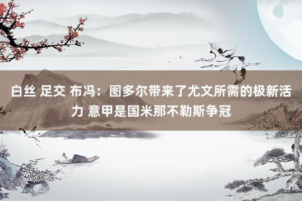 白丝 足交 布冯：图多尔带来了尤文所需的极新活力 意甲是国米那不勒斯争冠